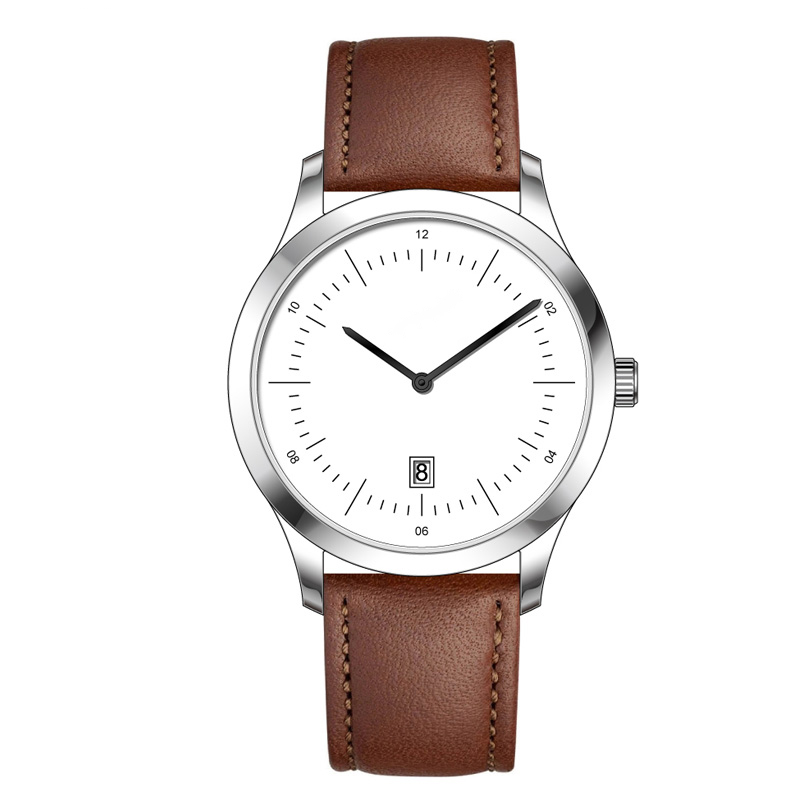 Classic Design Elegant OEM Watch Manufacturer Solid 316l Stainless Steel Leather Strap Men Quartz Wrist Watch