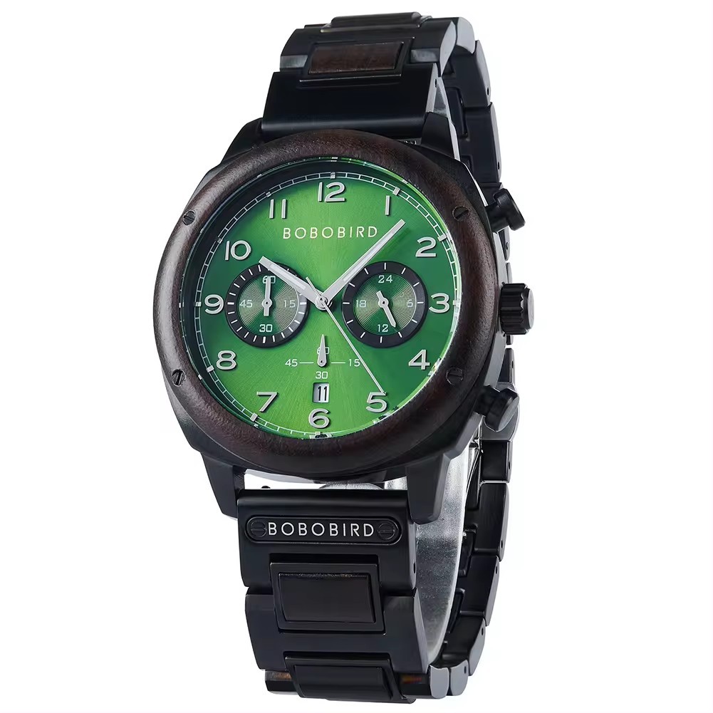 OEM Logo Sports Quartz Men Watches Waterproof Chronograph Wristwatch with Calendar Luminous Hands Custom Gift