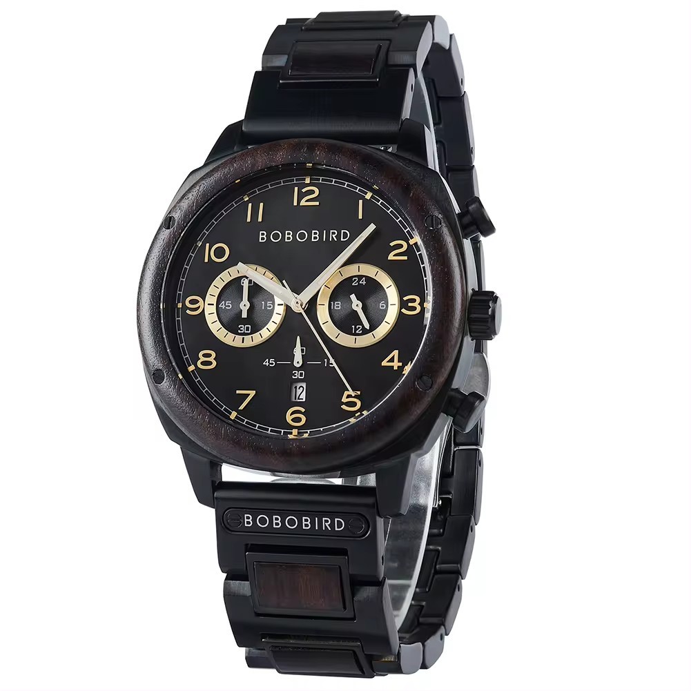 OEM Logo Sports Quartz Men Watches Waterproof Chronograph Wristwatch with Calendar Luminous Hands Custom Gift