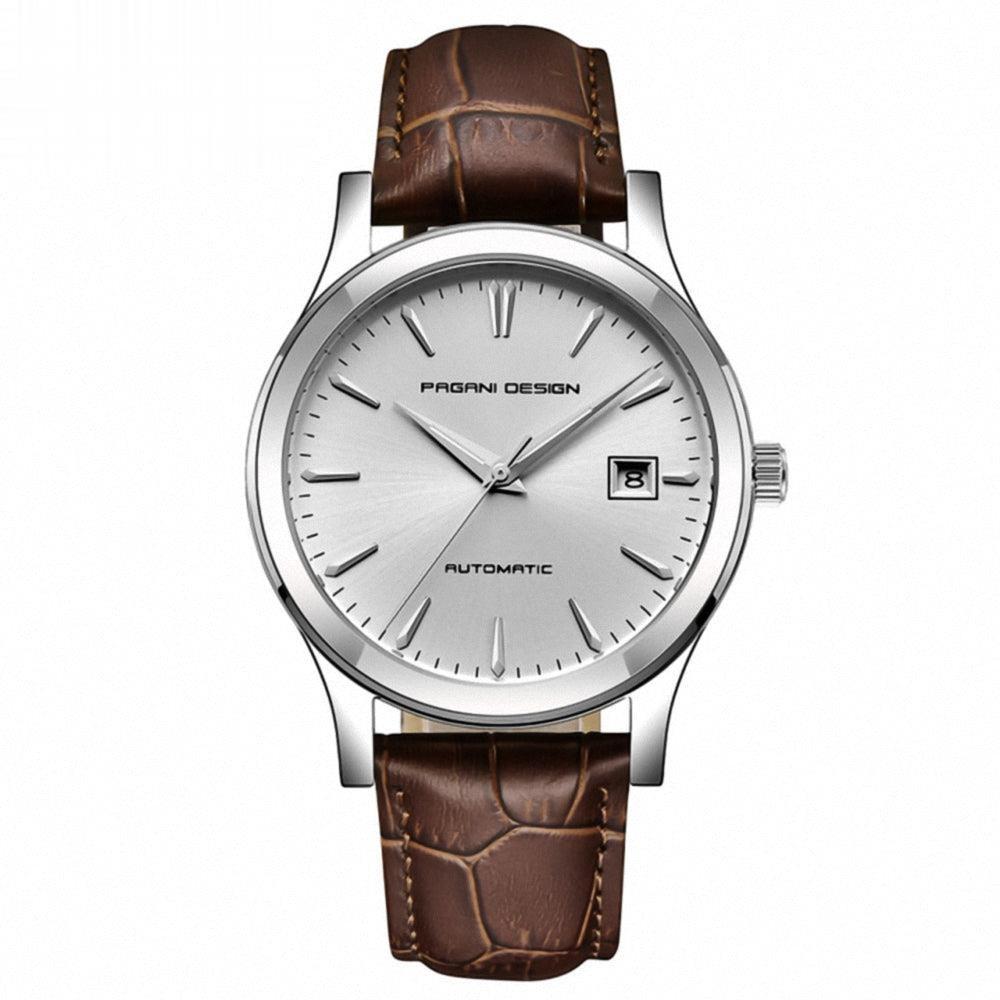 Stainless Steel minimalist men leather wrist watch